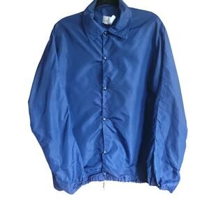 Speedline Athletic Wear Navy Windbreaker Jacket M Vintage Snap Front